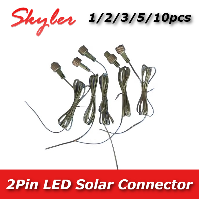 Outdoor Power Outlet Solar - موصل LED ثنائي السن مع سلك