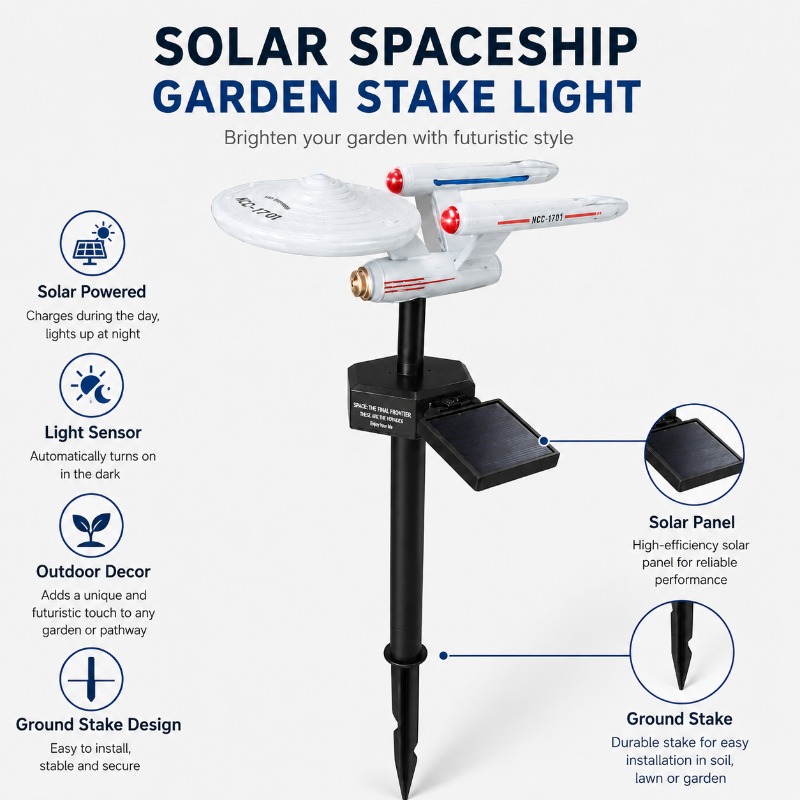 Outdoor Power Outlet Solar - مصباح حديقة شمسي على شكل سفينة