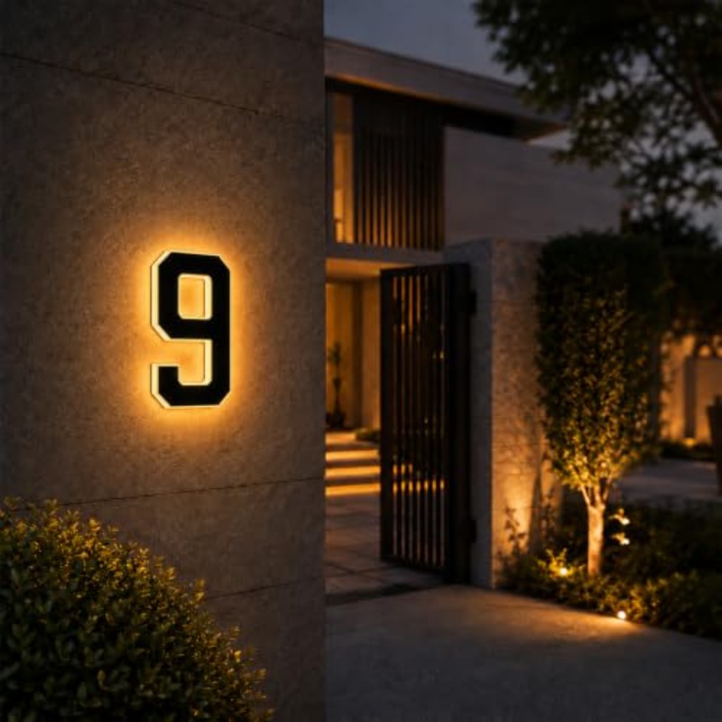 Outdoor Power Number - مصباح رقم المنزل يعمل بالطاقة الشمسية