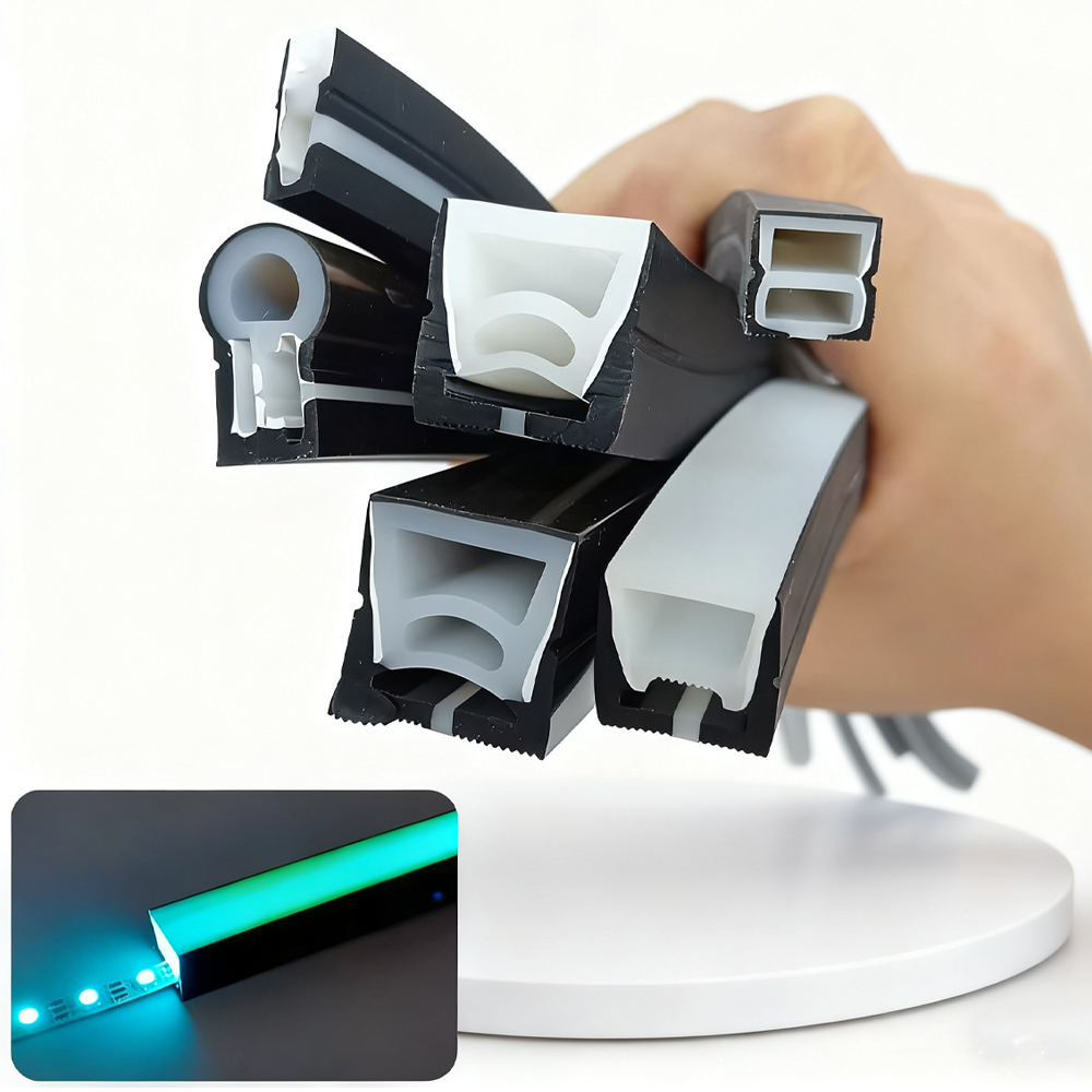 Outdoor Power Strip Weatherproof - أنبوب سيليكون أسود LED ضوء النيون