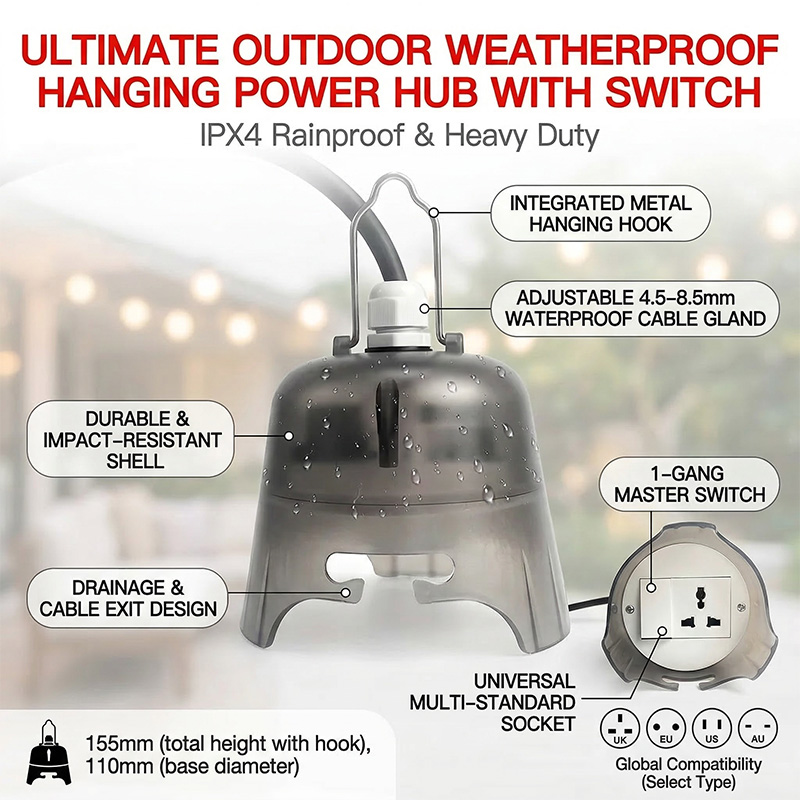 Outdoor Power Outlet Install - صندوق مقبس كهربائي خارجي مقاوم للماء،