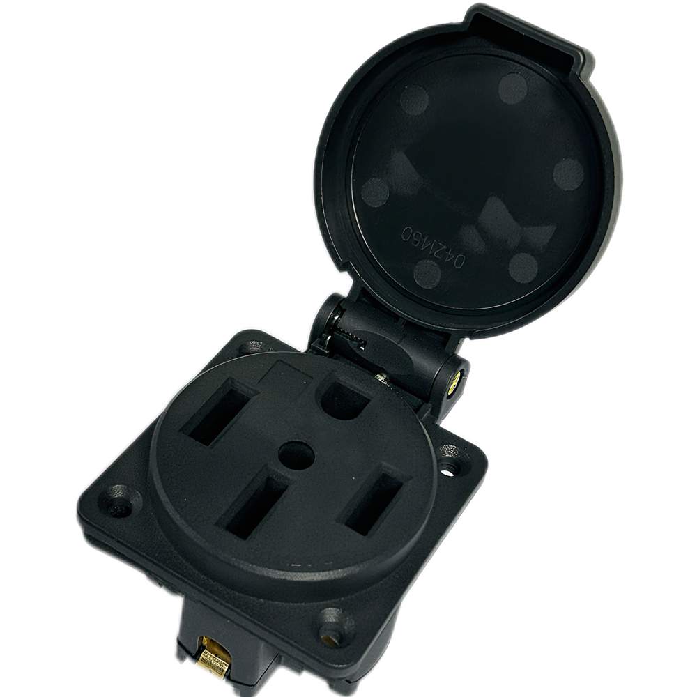Outdoor Power Receptacle Box - صندوق مدخل طاقة أسود مقاوم للماء