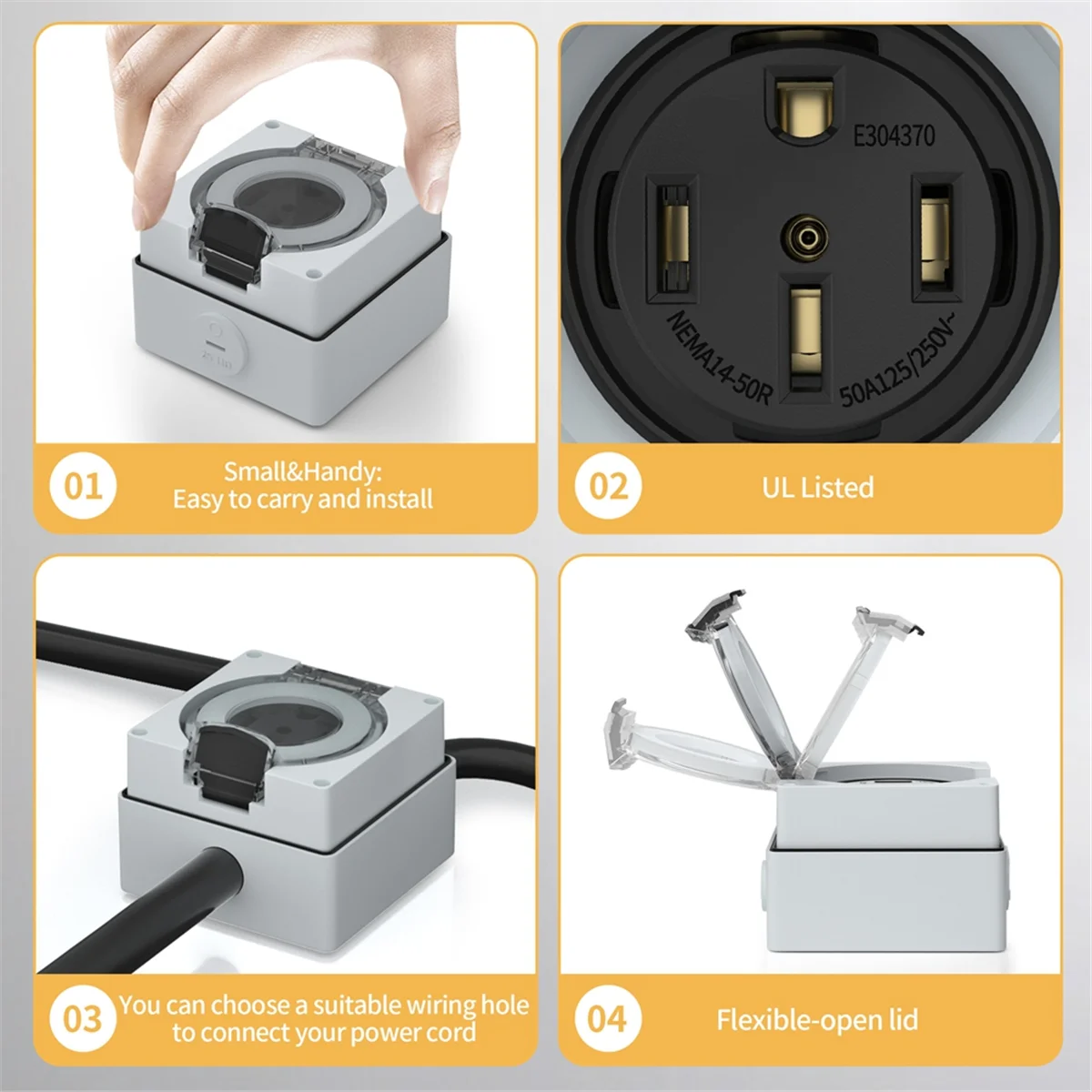 صندوق مأخذ طاقة AT16 50 أمبير، - مراجعة Outdoor Power Receptacle Box وسعره