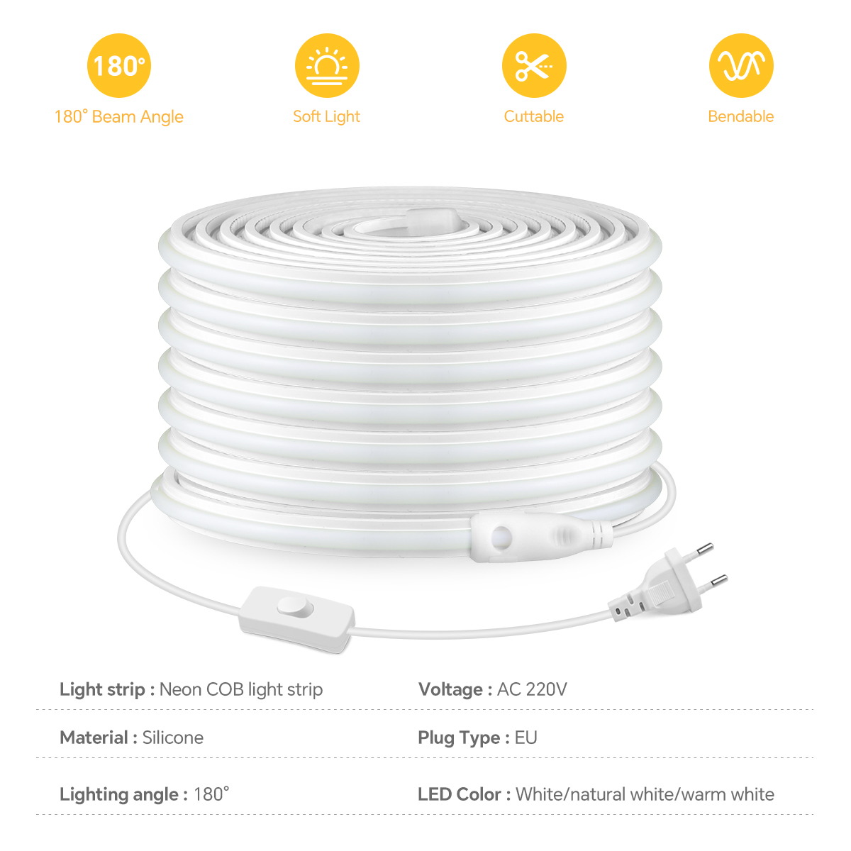 220 فولت COB Led قطاع عالية ال - مراجعة Outdoor Power Strip Weatherproof وسعره