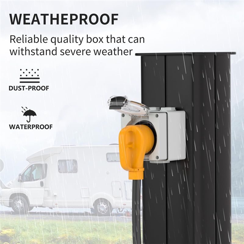 صندوق مأخذ طاقة ABYP NEMA TT-3 - مراجعة Outdoor Power Receptacle Box وسعره