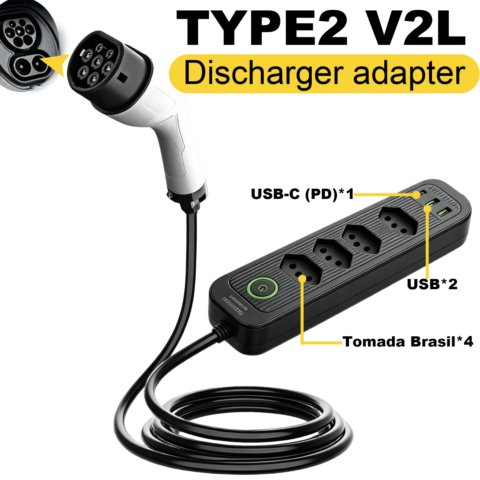 محول تفريغ طاقة من النوع 2 V2L - مراجعة Outdoor Power Adapter وسعره