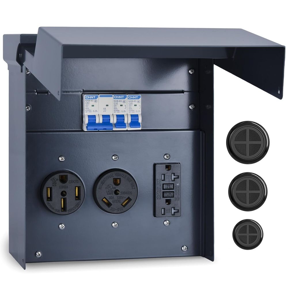 لوحة كهربائية للمركبات الترفيه - مراجعة Outdoor Power Receptacle Box وسعره