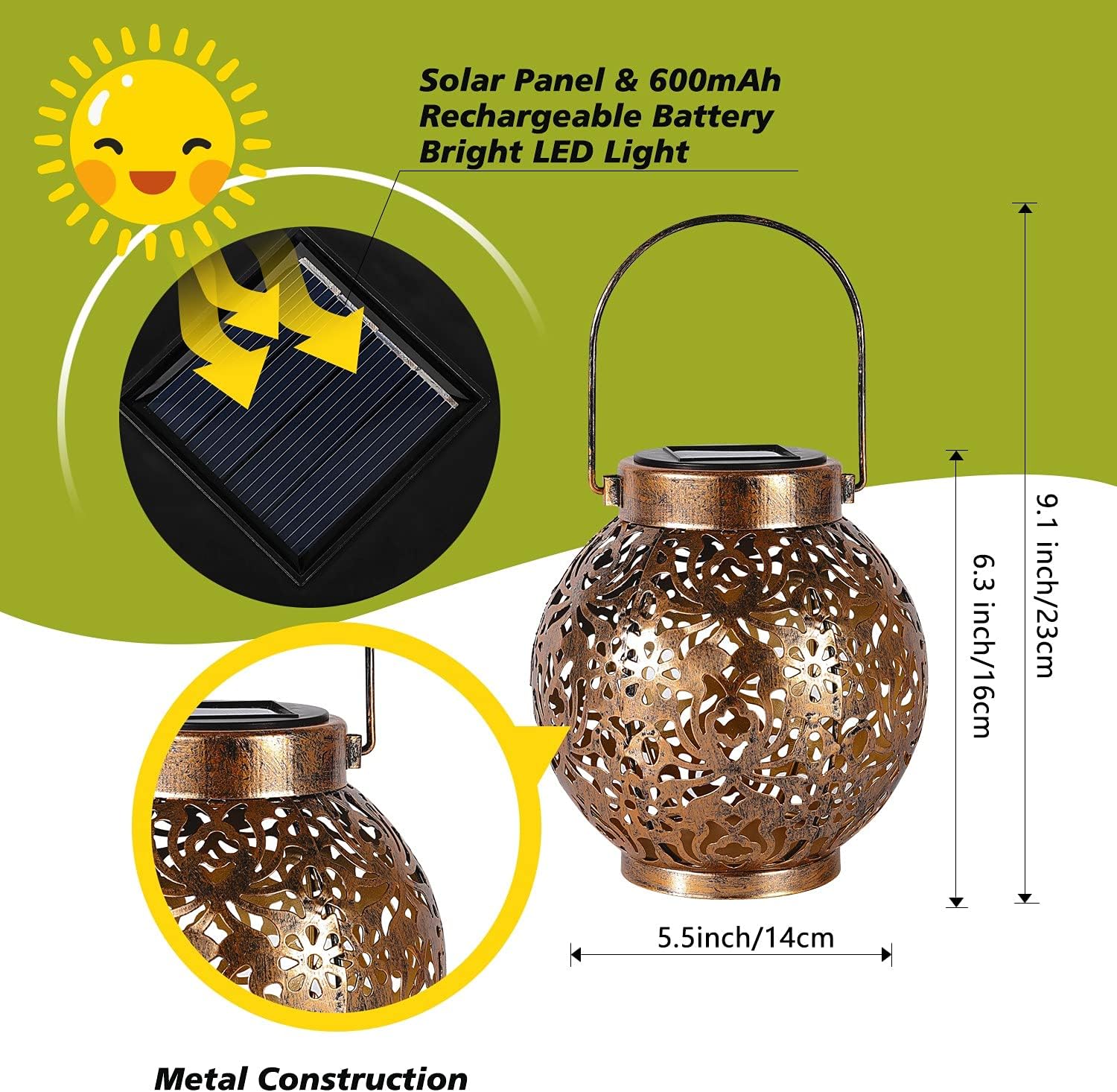 1-6 قطع من الفوانيس الشمسية ال - مراجعة Outdoor Power Outlet Solar وسعره