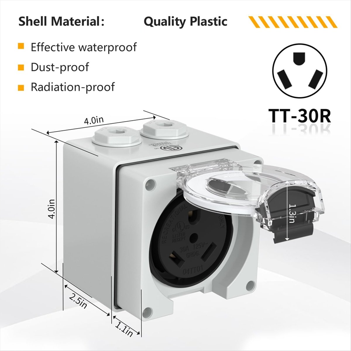 صندوق مأخذ طاقة HHTL 30 أمبير، - مراجعة Outdoor Power Receptacle Box وسعره